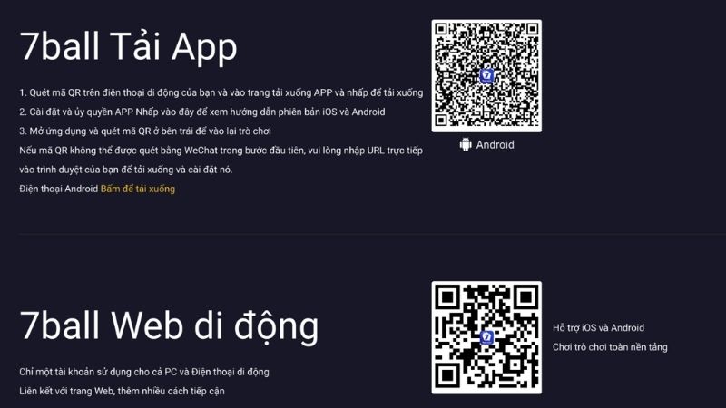 Hướng dẫn các bước tải app 7Ball trên mọi hệ điều hành