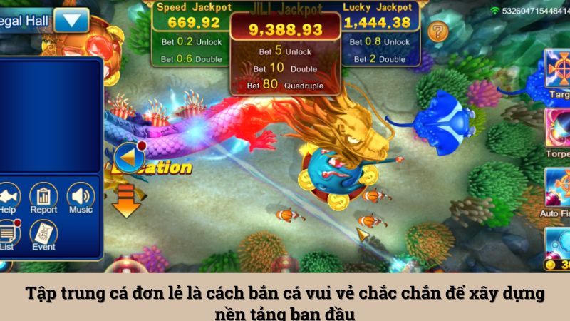 Tập trung cá đơn lẻ là cách bắn cá vui vẻ chắc chắn để xây dựng nền tảng ban đầu
